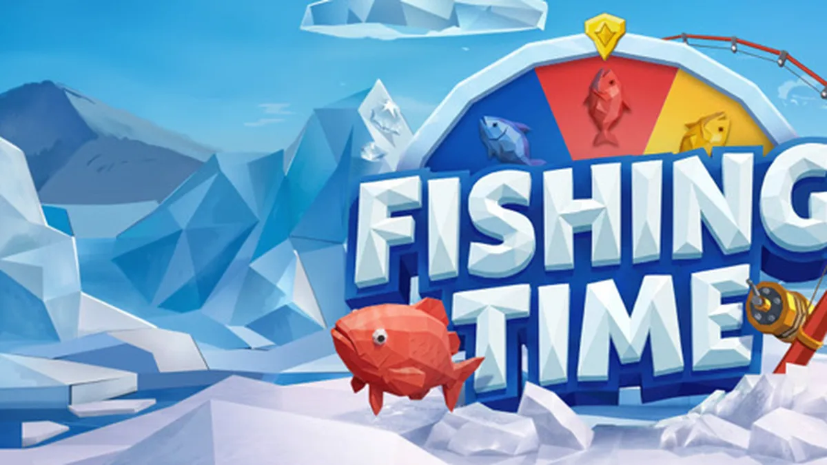 Fishing Time slot game interface na may tema ng ice fishing