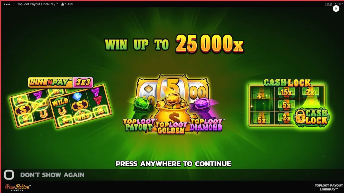 Isang makulay na 3x3 slot grid na puno ng mga gintong simbolo at hiyas sa loob ng isang vault.